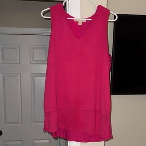 MICHAEL Michael Kors Bright Pink V-Neck Layered Sleeveless Blouse